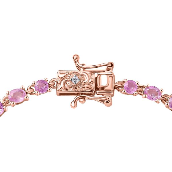 D joy Ilakaka Rosa Saphir (Fissure gef&uuml;llt) Armband ca. 19 cm 925 Silber 750 Ros&eacute;gold Vermeil ca. 7,08 ct. image number 4