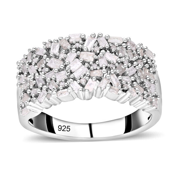Weißer Diamant Ring 925 Silber platiniert (Größe 16.00) ca. 1.00 ct image number 0