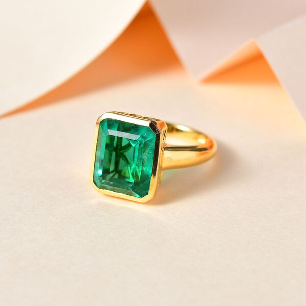 Smaragd Triplett Quarz Ring - 7,10 ct. image number 2