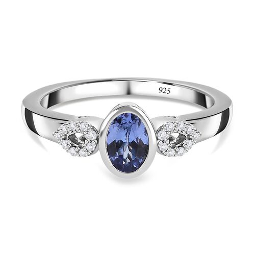 Tansanit und weißer Zirkon-Ring - 0,52 ct. image number 0