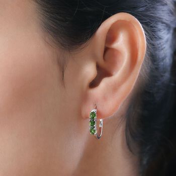 Nat&uuml;rliche Chromdiopsid-Creolen - 1,11 ct.