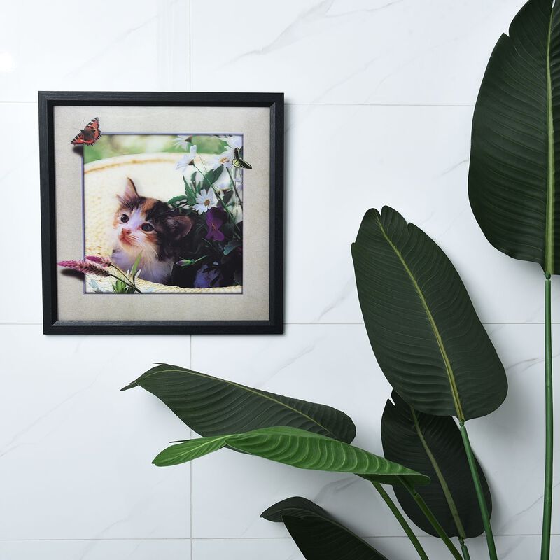Realistisches 5D Katzen-Gemälde, Größe 43,5x43,5x1,2 cm, Mehrfarbig | SHOPLC