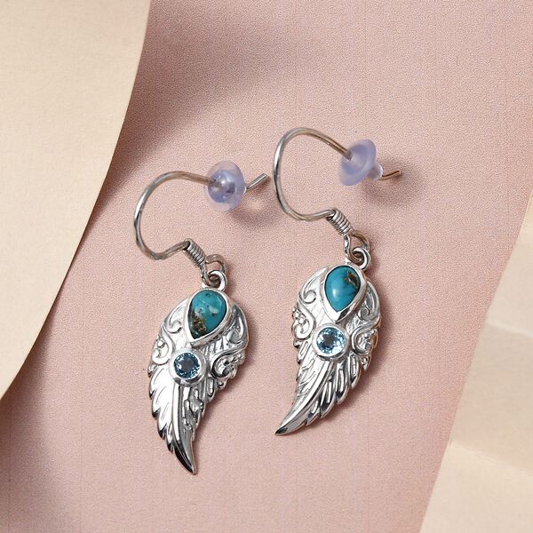 Sierra Nevada T&uuml;rkis und blaue Topas-Ohrringe - 1,21 ct. image number 2