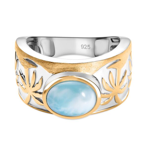 Zweifarbiger AA natürlicher grüner Larimar Ring - 2,42 ct. image number 0