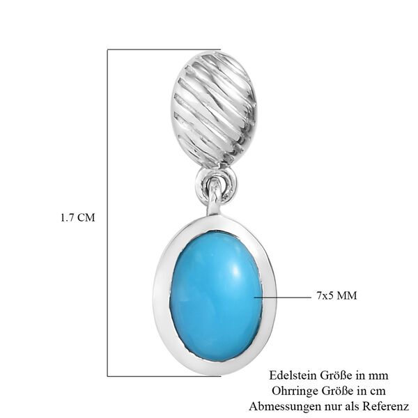 Nat&uuml;rliche Sleeping Beauty T&uuml;rkis-Solit&auml;r-Ohrh&auml;nger in Silber, 1,26 ct. image number 5
