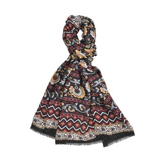 Wolkenweicher Schal, G&auml;nsebl&uuml;mchen-Druck, 90x180 cm, schwarz