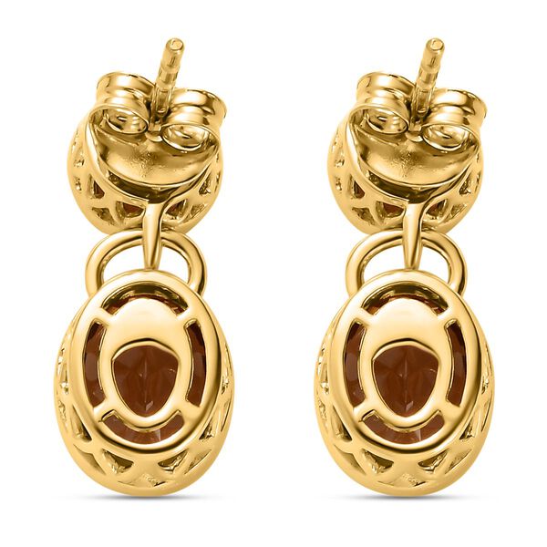 Champagner Triplett Quarz Ohrringe - 6,24 ct. image number 5