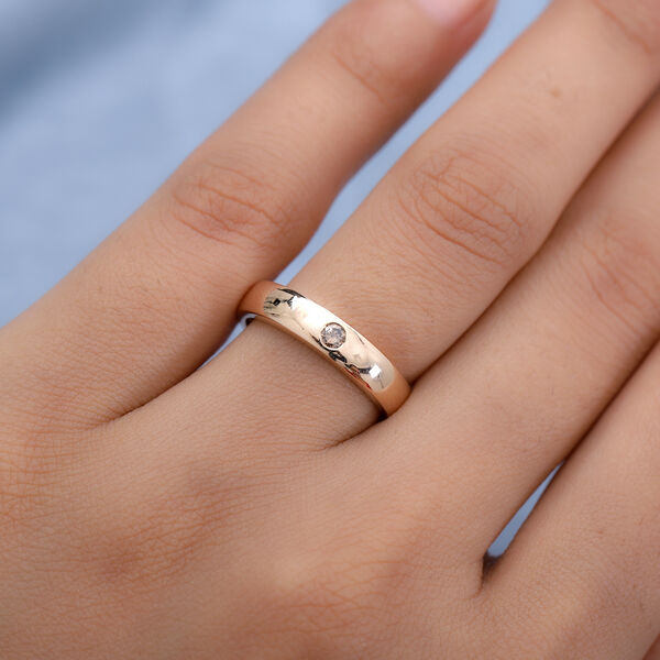 Nat&uuml;rlicher Champagner Diamant zertifiziert I1-I2 Band Ring 375 Rosegold image number 3