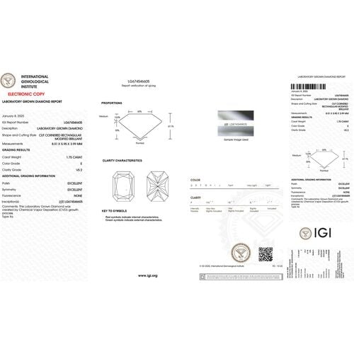LUXURIANT DIAMOND - Lab Grown Diamant VS-EF IGI zertifiziert Ring 950 Platin (Größe 17.00) (10-15 Werktage Lieferzeit) ca. 2.00 ct image number 7