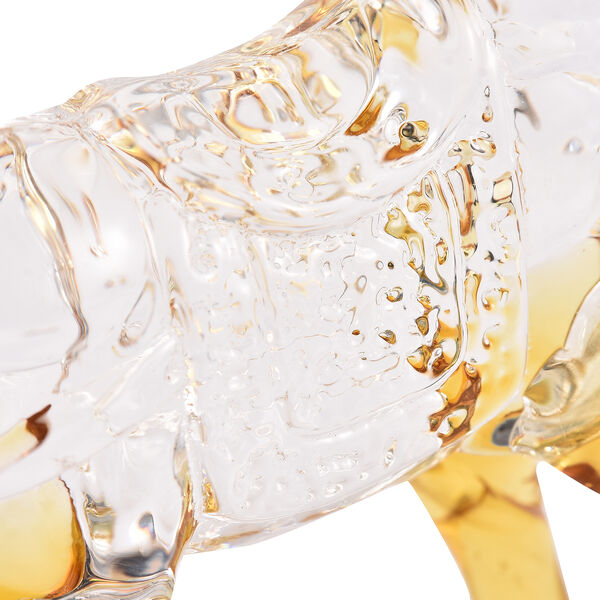 Dekorative Kristallglas-Pferdefigur auf quadratischem St&auml;nder, Gelb image number 6