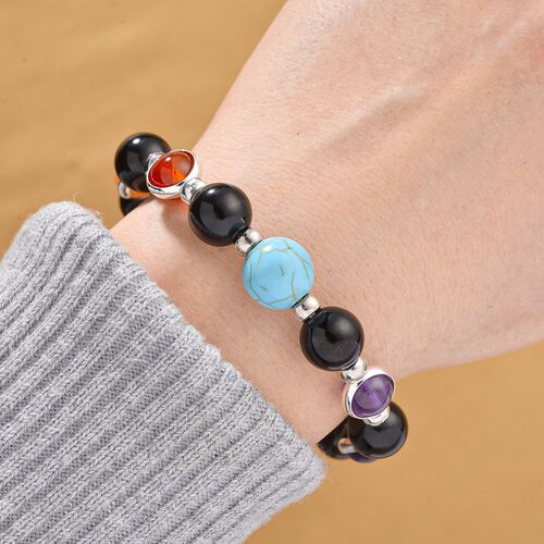 Mehrfarbig Edelsteine Armband ca. Flexibles cm ca. 100.00 ct image number 1