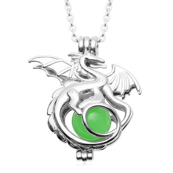 Drachen-Anh&auml;nger mit Kette 50 cm Edelstahl ca. 31,00 ct