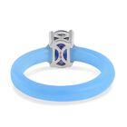 Blaue Jade, Masoala Saphir (Fissure gefüllt) Ringe 925 Silber rhodiniert (Größe 20.00) ca. 10.00 ct image number 4