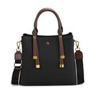 Echtes Leder - Vielseitige Tasche mit abnehmbarem Schulterriemen, 30x14x24 cm, Schwarz