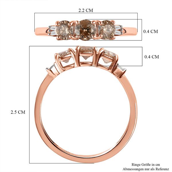 SGL zertifizierter nat&uuml;rlicher Champagner- und wei&szlig;er Diamant-Ring - 1 ct. image number 7