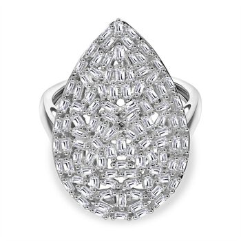 LUXURIANT DIAMOND - Wei&szlig;er Diamant SI-GH Ring 925 Silber Rhodiniert (Gr&ouml;&szlig;e 17.00) ca. 1.00 ct