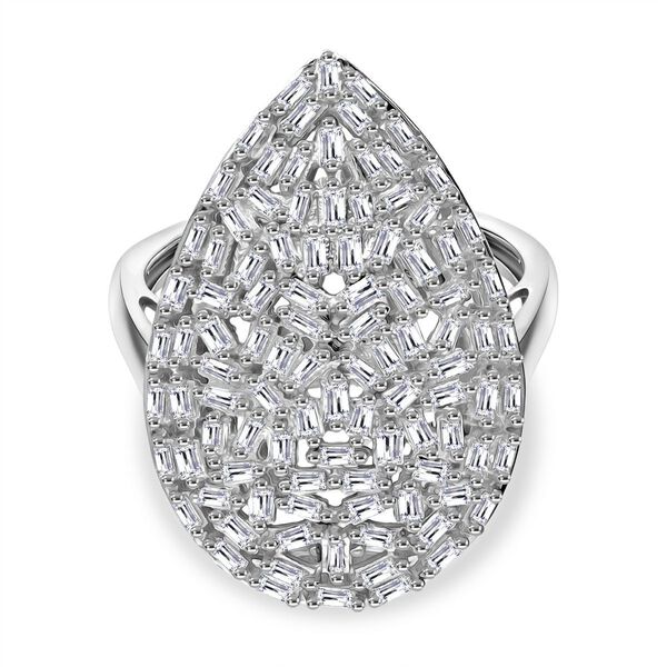 LUXURIANT DIAMOND - Wei&szlig;er Diamant SI-GH Ring 925 Silber Rhodiniert (Gr&ouml;&szlig;e 17.00) ca. 1.00 ct