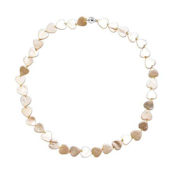 Goldene Farbe Muschelkernperle (13 mm) Halskette ca. 50 cm 316L Edelstahl image number 4