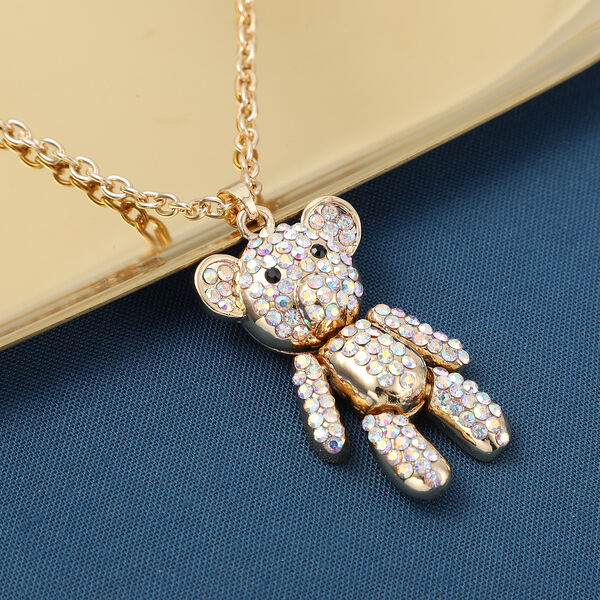 Wei&szlig;er und schwarzer &ouml;sterreichischer Kristall-Anh&auml;nger mit 60 cm Kette image number 1