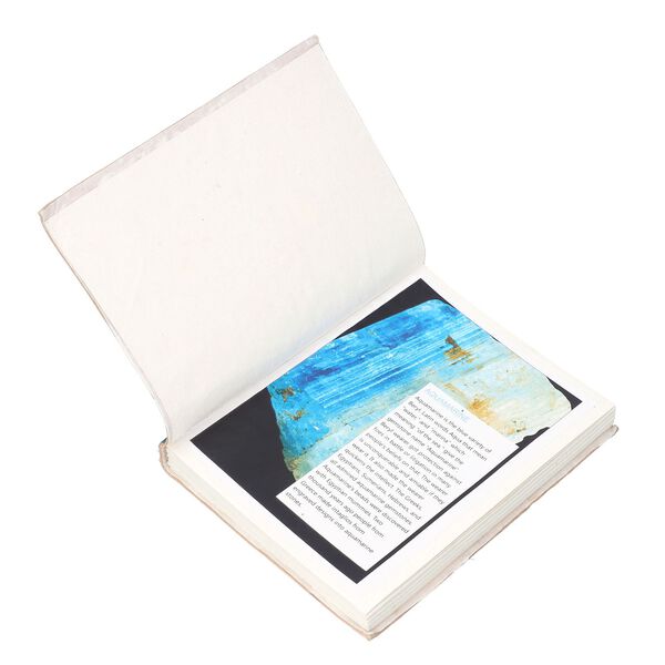 3er Set - Notizbuch mit Einband aus 100% echtem Leder, Kugelschreiber und Schl&uuml;sselanh&auml;nger gef&uuml;llt mit echtem Aquamarin image number 5