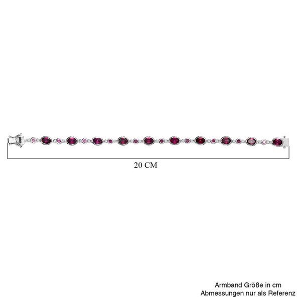 Rhodolith Granat-Armband, ca. 19 cm, 925 Silber platiniert ca. 10.88 ct image number 5