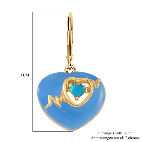 Blaue Jade, Miami Blau Welo Opal Ohrringe 925 Silber Gelbgold Vermeil ca. 17,00 ct image number 6