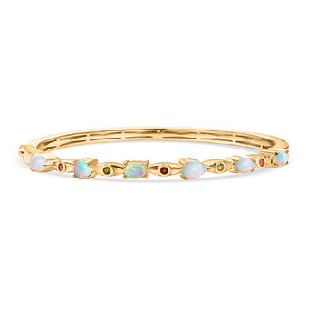 AA Nat&uuml;rlicher, &auml;thiopischer Welo Opal Armreif ca. 19 cm Nickelfreies Messing ca. 2.45 ct