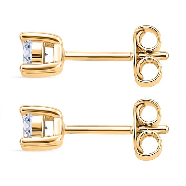 RADIANTA GRA zertifiziert Moissanit (D-VVS) Ohrringe 925 Silber vergoldet ca. 0.48 ct image number 4