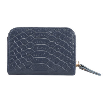 Geldb&ouml;rse aus 100% echtem Leder, Gr&ouml;&szlig;e: 11x7,5 cm, Blau