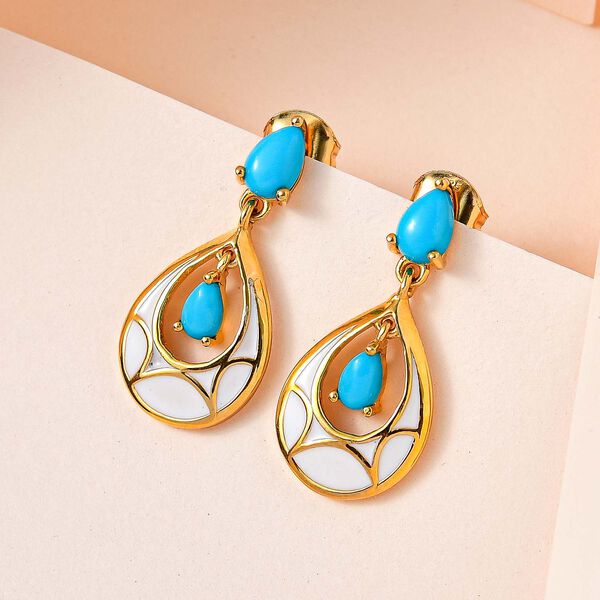 Nat&uuml;rliche Sleeping Beauty T&uuml;rkis-Ohrringe - 1,02 ct. image number 2