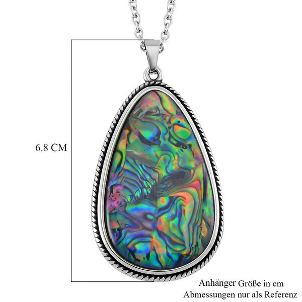 Abalone Muschel Halskette ca. 60 cm + 10 cm Extender, Reiner Edelstahl image number 2