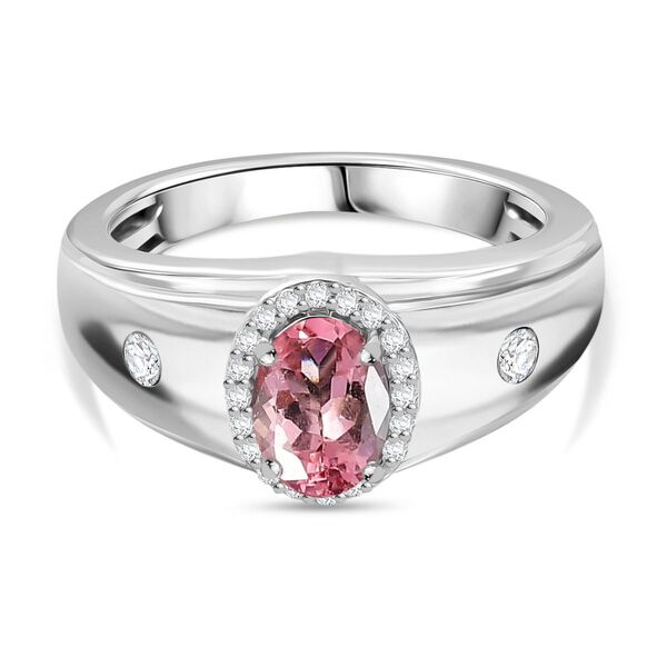 D'Joy AA Blush Turmalin, Moissanit Ring 925 Silber rhodiniert (Größe 18.00) ca. 1,03 ct image number 0