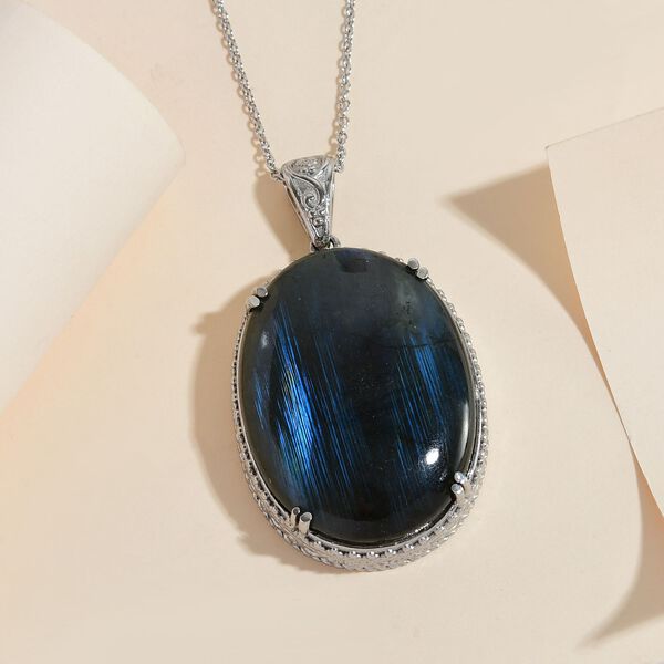 Labradorit Anh&auml;nger mit 50cm Kette - 73,23 ct. image number 2