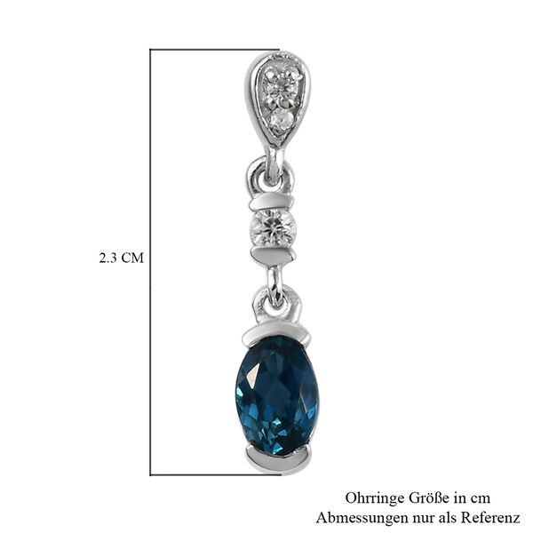 London Blau Topas und Zirkon Ohrh&auml;nger 925 Silber platiniert ca. 1,60 ct&nbsp; image number 5