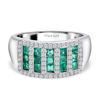 D&rsquo;Joy Kagem sambischer Smaragd und Zirkon Ring - 1,39 ct.