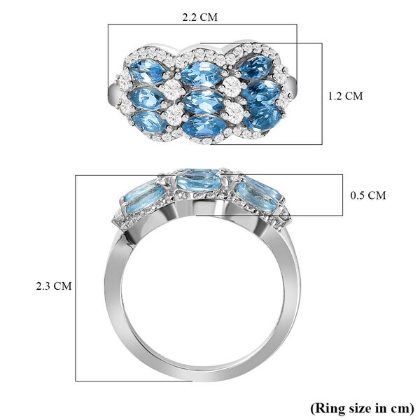 Santamaria Aquamarin und  Zirkon Ring, ca. 1,97 ct image number 7