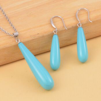 Blaues Muschelkernperle-Schmuckset