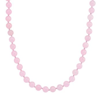 Rosa Morganit Farbiger Quarzit Halskette ca. Flexibles cm Reiner Edelstahl ca. 270.00 ct