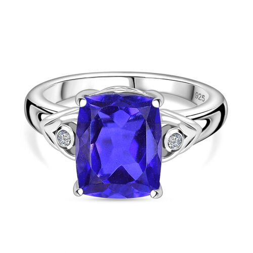 Tansanit-Farbe Quarz und Zirkon Ring - 5,01 ct. image number 0