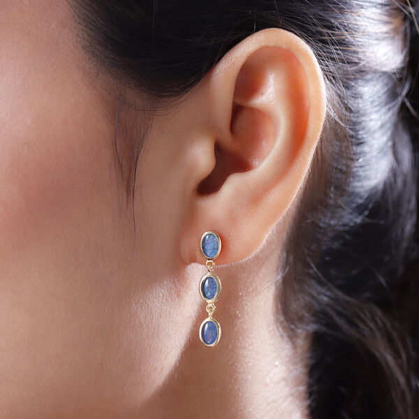 Boulder Opal Triplett Ohrhänger in Silber image number 3