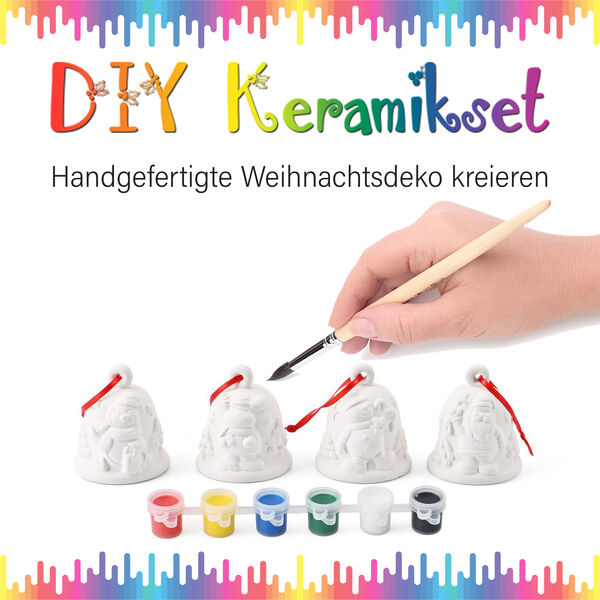 DIY Keramikset mit 4 Weihnachtsglocken image number 5