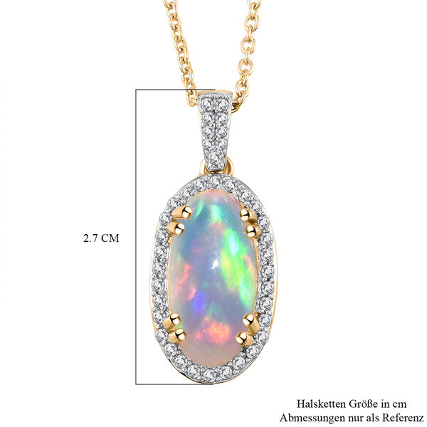 AA &auml;thiopischer Welo Opal und Zirkon-Anh&auml;nger mit 50cm Kette - 3,76 ct. image number 7