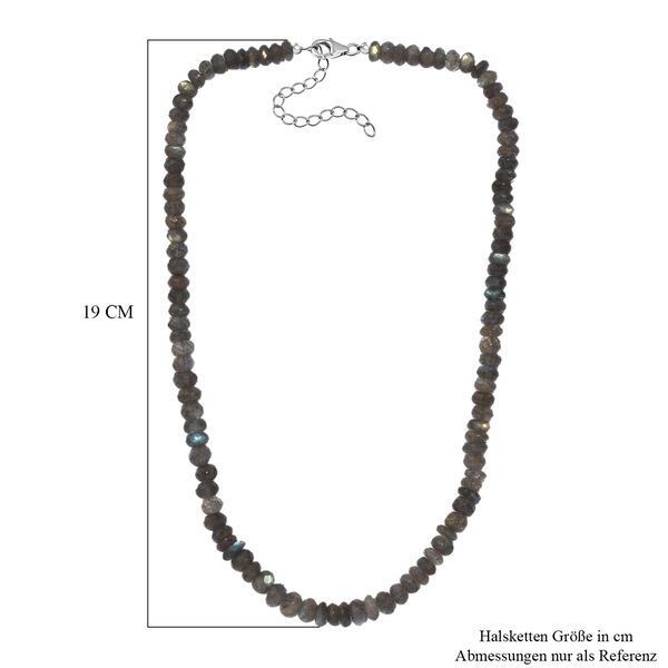 AAA Labradorit Halskette, 45+5 cm - 180 ct. image number 5