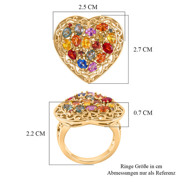 Mehrfarbiger Saphir Herz Ring - 3,27 ct. image number 5