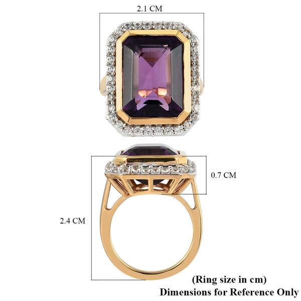 Lusaka Amethyst und Zirkon Ring 925 Silber vergoldet  ca. 12,77 ct image number 7