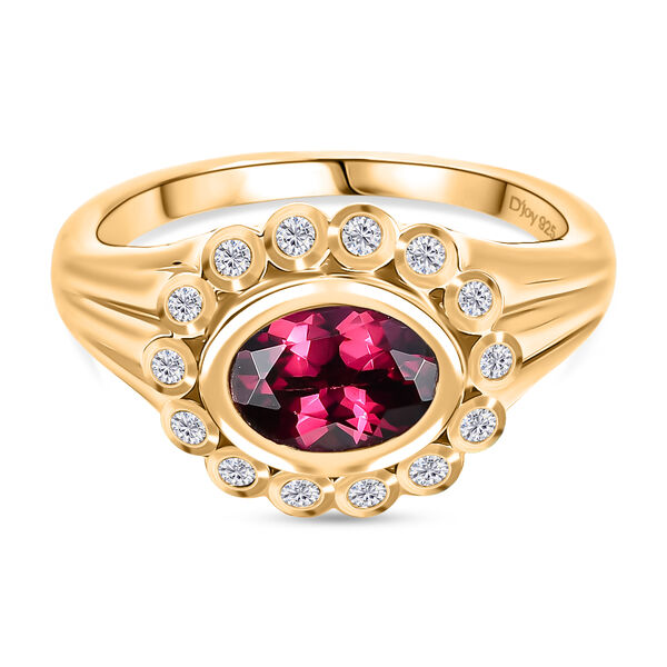D'Joy nat&uuml;rlicher Rhodolith Granat und Zirkon Ring - 1,90 ct. image number 0