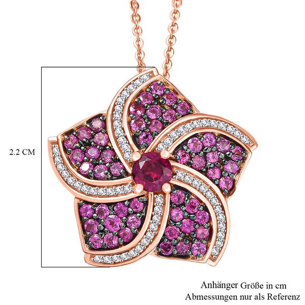 D'Joy Rhodolith Granat und Zirkon Anh&auml;nger mit 50cm Kette - 1,75 ct. image number 7
