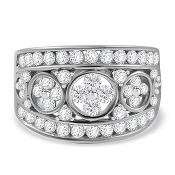 Wei&szlig;er Zirkonia Ring 925 Silber rhodiniert (Gr&ouml;&szlig;e 18.00)