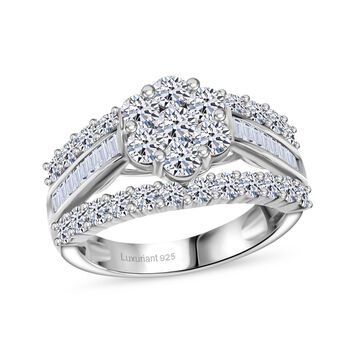 LUXURIANT SGL zertifizierter SI-GH Labor Diamant Ring, 925 Silber rhodiniert - 2 ct.