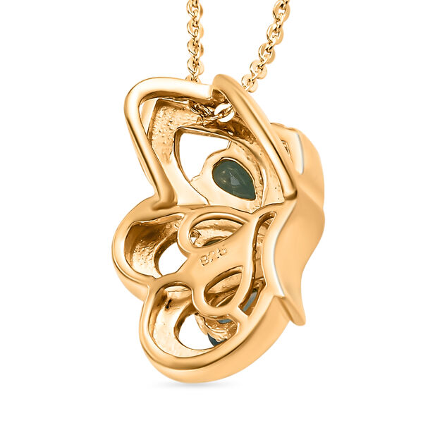 Grandidierit-Anhänger mit Kette, 925 Silber vergoldet ca. 0,62 ct image number 5